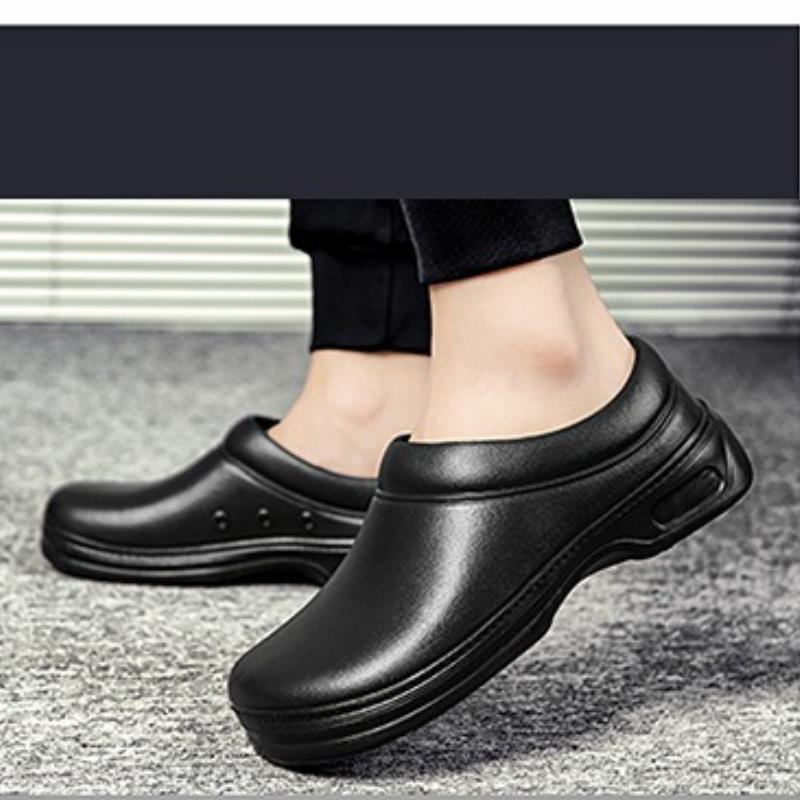 2025 Men's Work Slippers Summer Comfortable Breathable Sandals Chef Kitchen Protection Waterproof Oil-proof Work Shoes Unisex