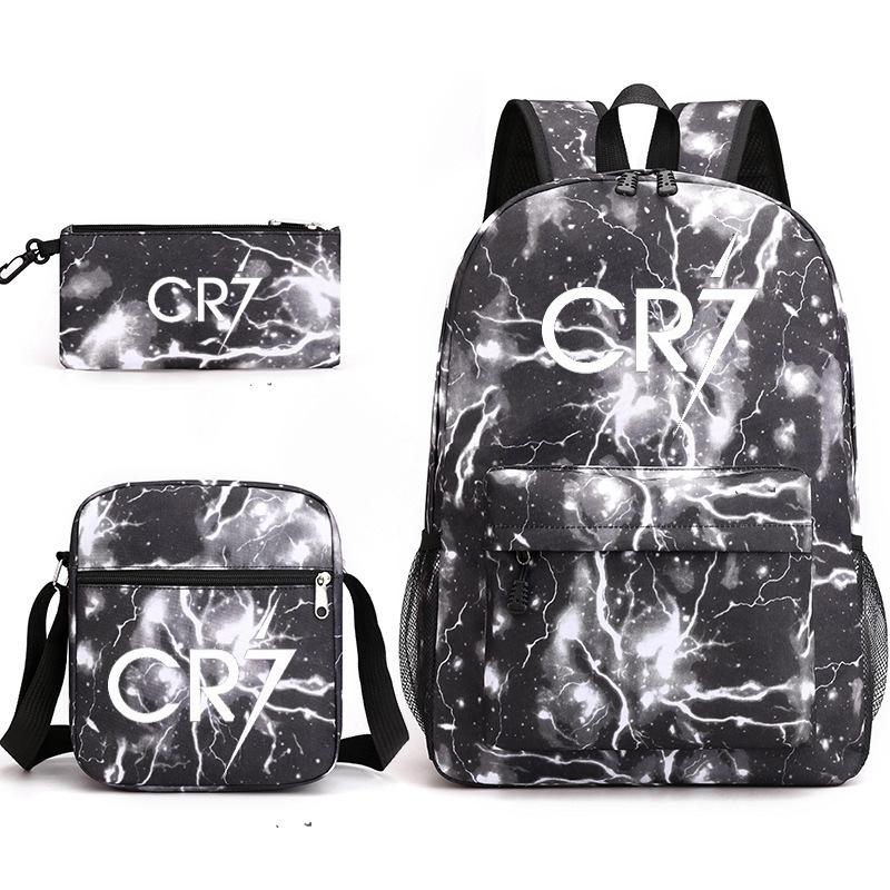 Youth Fashion Backpack Shoulder Bag Pencil Case Children'S Student School Bag 3-Piece Set