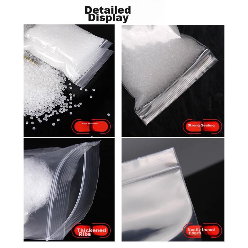 Food Self-Sealing Bags, No. 6 Transparent Storage Sealing Bags, Dust-Proof Packaging Bags, Sealing Bags, 100 Pieces
