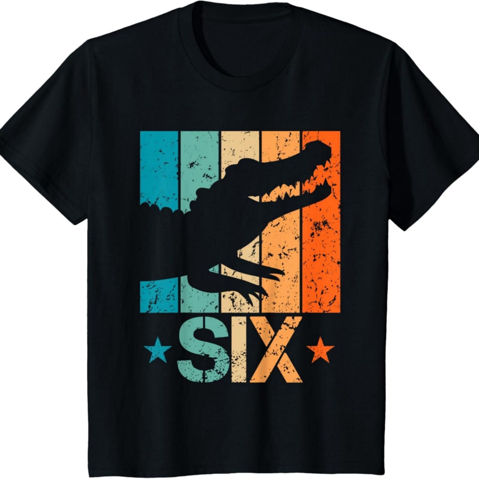 Kids Funny 6th Crocodile Birthday 6 Year Old Birthday Alligator T-Shirt XXXXXL разноцветный
