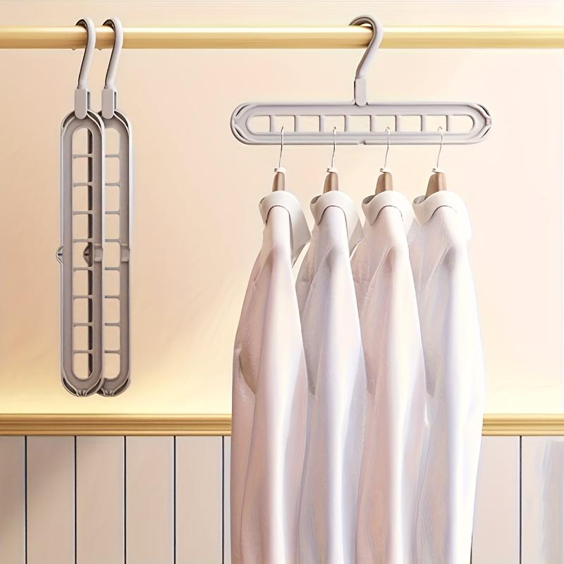 Plastic 9-Hole Foldable Hangers, Heavy Duty Space Saving Clothes Organizer Hangers for Room Closet Wardrobe Home Dor
