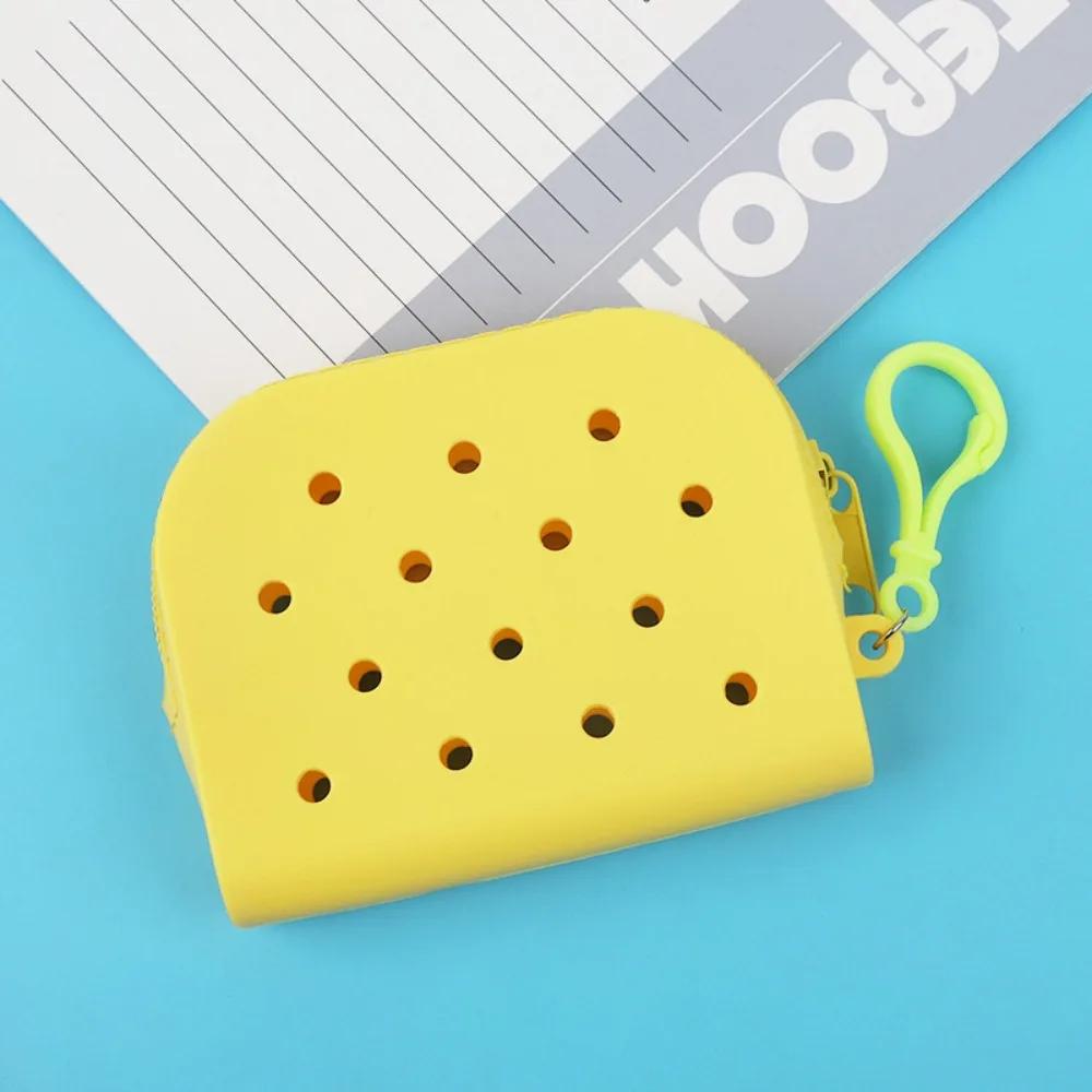 Durable Holes Coin Purse Mini Zipper Money Bag Silicone Card Holder