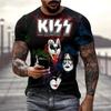 T-shirt Rock Band Kiss Stampa 3D Uomo Donna Moda Fresca T-shirt Manica Corta Hip Hop Streetwear Harajuku