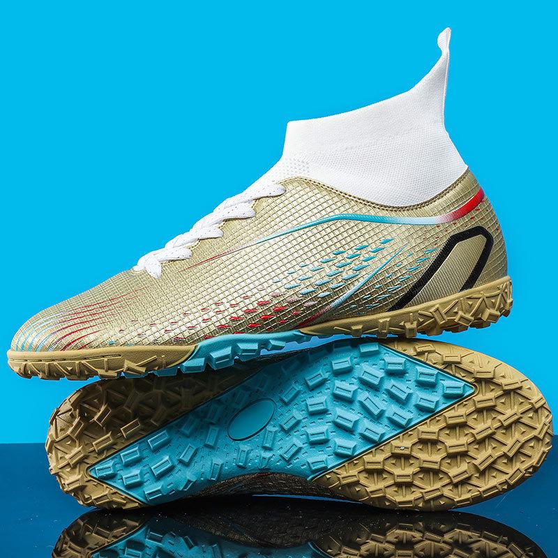 New High Top Soccer Boots Long Crushed Spikes Amazon Men's and Women's Soccer Boots Grass Student Training Shoes