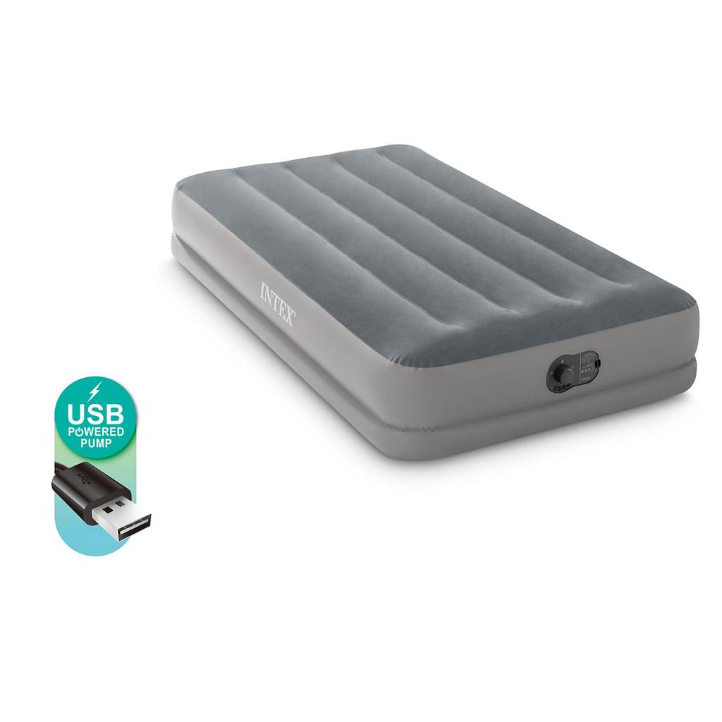 Intex 64112 Air Mattress 191X99X30Cm With Built-In Electric Pump