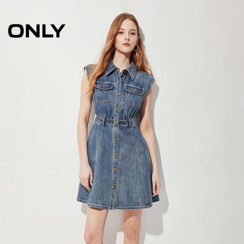 ONLY Women s Washed A-Line Denim Dress M