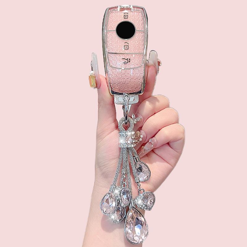 Pink TPU Car Key Case Cover For Mercedes Benz E GLC CLE CLA GLB S G Class GLS W177 W205 W213 W222 X167 AMG E200 E260 Shell Fob