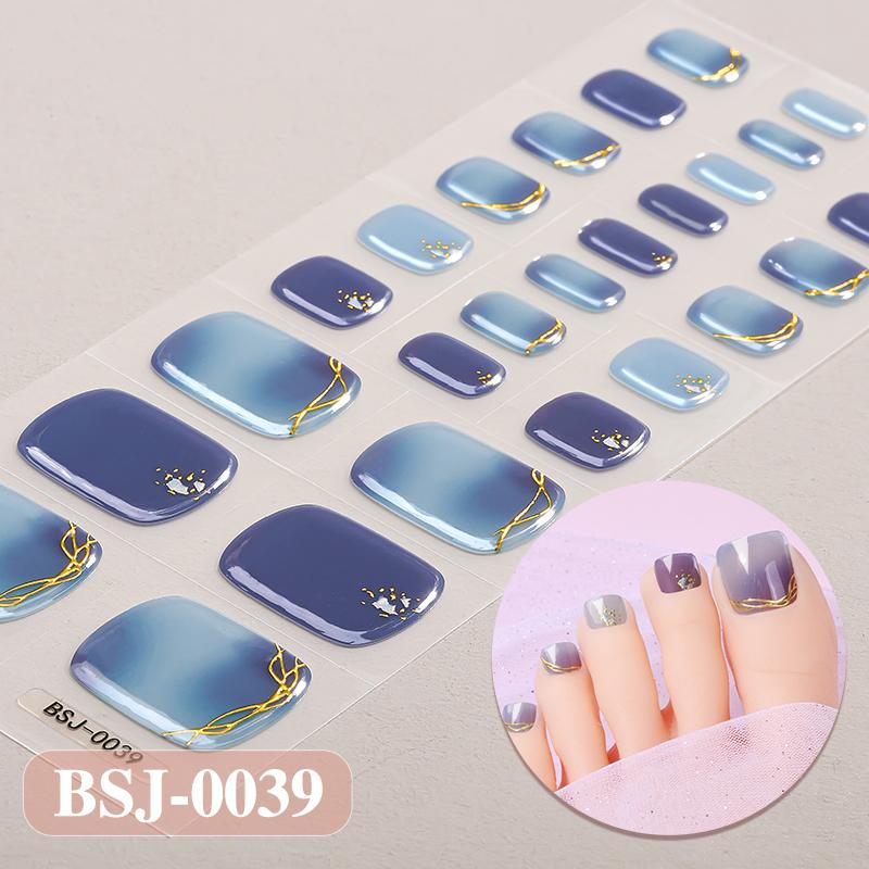 3D Waterproof Semi Cured UV Gel Toe Stickers for Nail Art-Luxurious Style Easy Apply