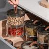 Sealed Spice Jar Airtight Seasoning Storage Organizer Round Stackable Clear Spice Bottle with Handle for Kitchen Counter Pantry