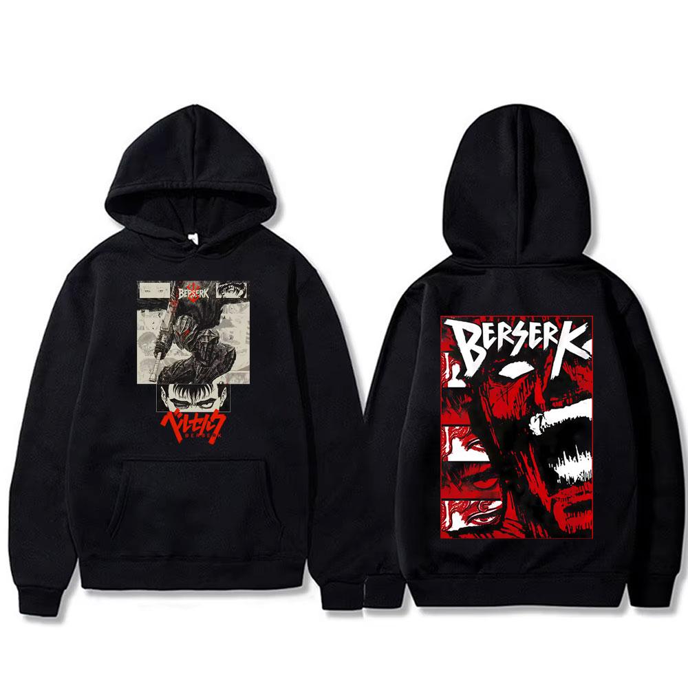 Anime Berserk Guts Hoodie Retro Manga Skull Knight Gatsu Griffith Zodd Sweatshirt Men Women Casual Hoodies