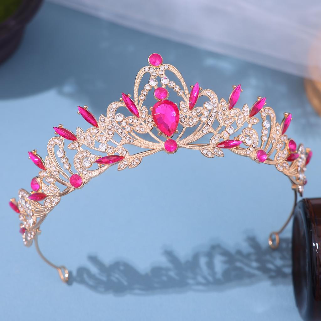 Bridal Headwear Full of Baroque Atmosphere Classical Gold-colour Ladies' Crown for Wedding Bride and Girl Birthday