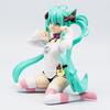 Anime Figure Girl Hatsune Miku Sitting Sexy Short Sleeved Pajamas Cat Ear Figurines Desktop Decoration Doll Collection Model Toy