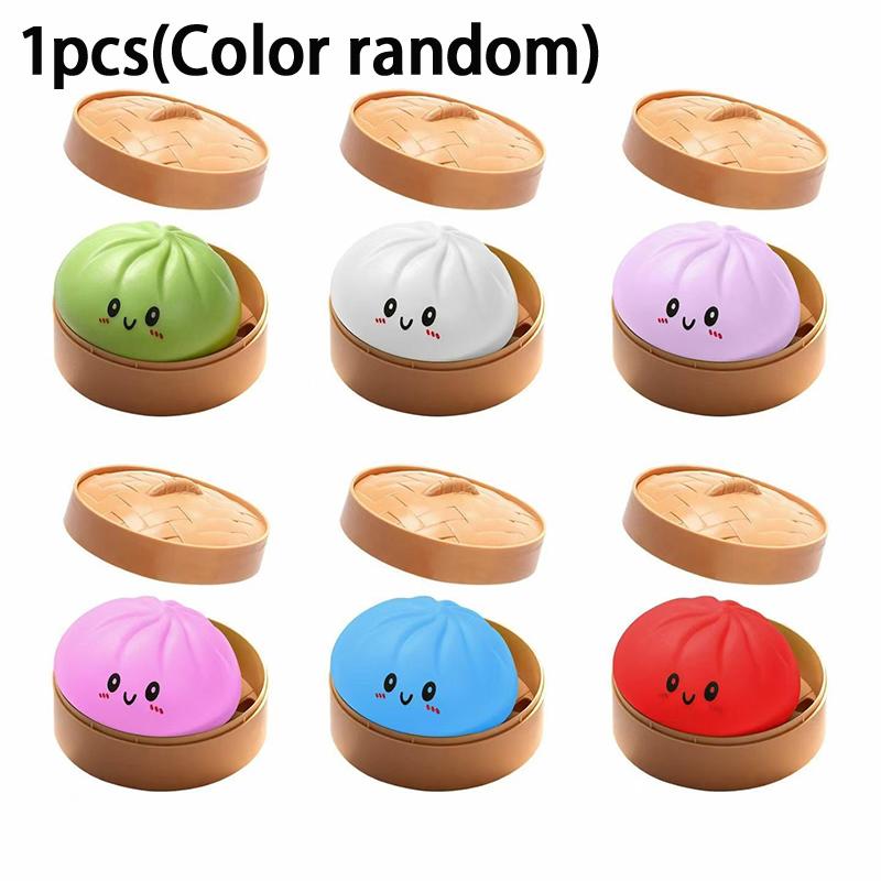* Sale.Cute Steamed Bun Squeeze Toy Stress Relief Simulated Bun Ornament For Anxiety Relaxation In Office Or Home