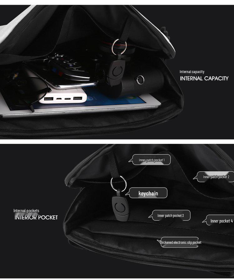 Pánská minimalistická crossbody taška s velkou kapacitou - Multifunkční ležérní taška přes rameno pro studenty a podnikání