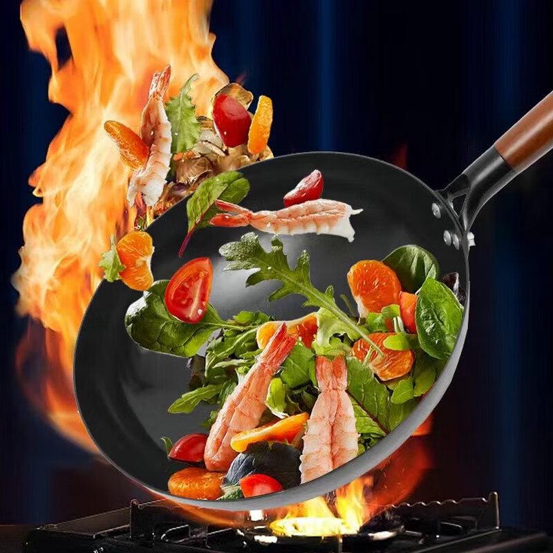 JWD Household Round Bottom Iron Wok