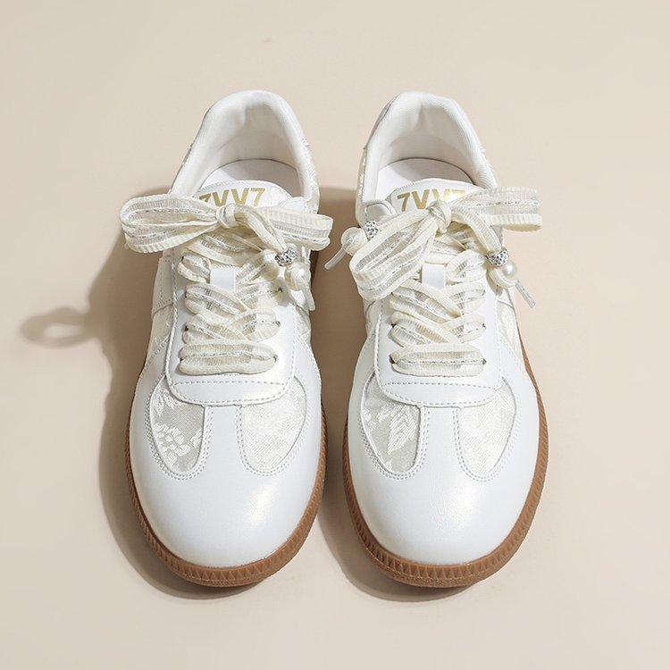 

Женские кроссовки весна-осень из натуральной кожи с бисером на шнуровке, повседневные рабочие туфли для женщин, новый размер 35-40 35