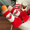 Coral Fleece Floor Crew Socks Christmas Pattern Winter Thermal Warm Fuzzy for Women Men Winter Indoor Slipper Hosiery