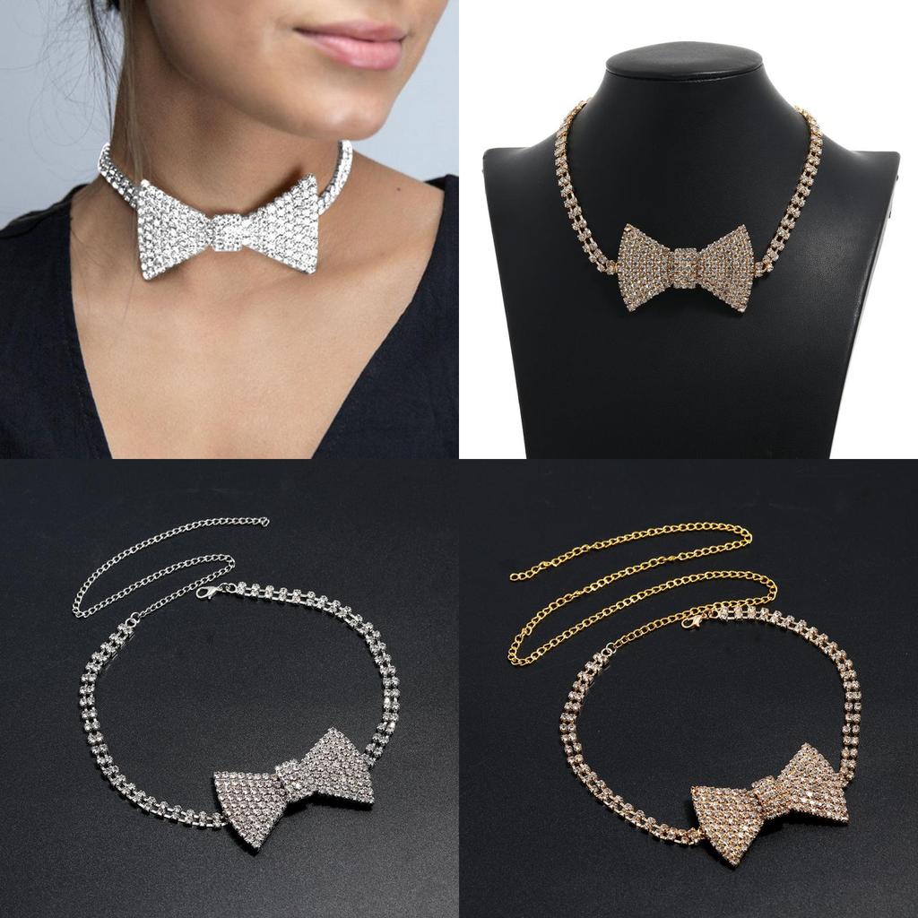 Diamond Wave Water Chain Necklace Butterfly Pendant For Female Fashion Statement