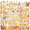50 Folhas Adesivo Autocolante Cartoo Coroa Decalque Adesivo para Laptop Astético Decalque Adesivo para Scrapbooking Decalque para Guitarra