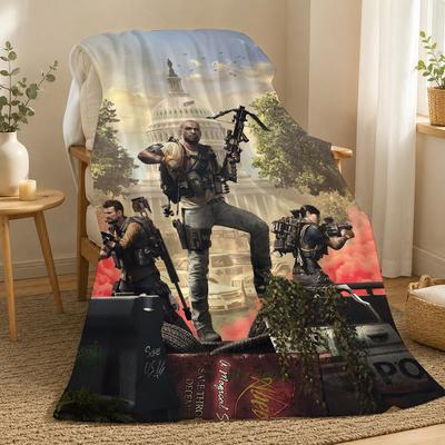 Tom Clancys The Division Game Throw 240g Flannel Blanket, Suitable for Sofas, Beds, Offices, Exquisite Gift Blankets