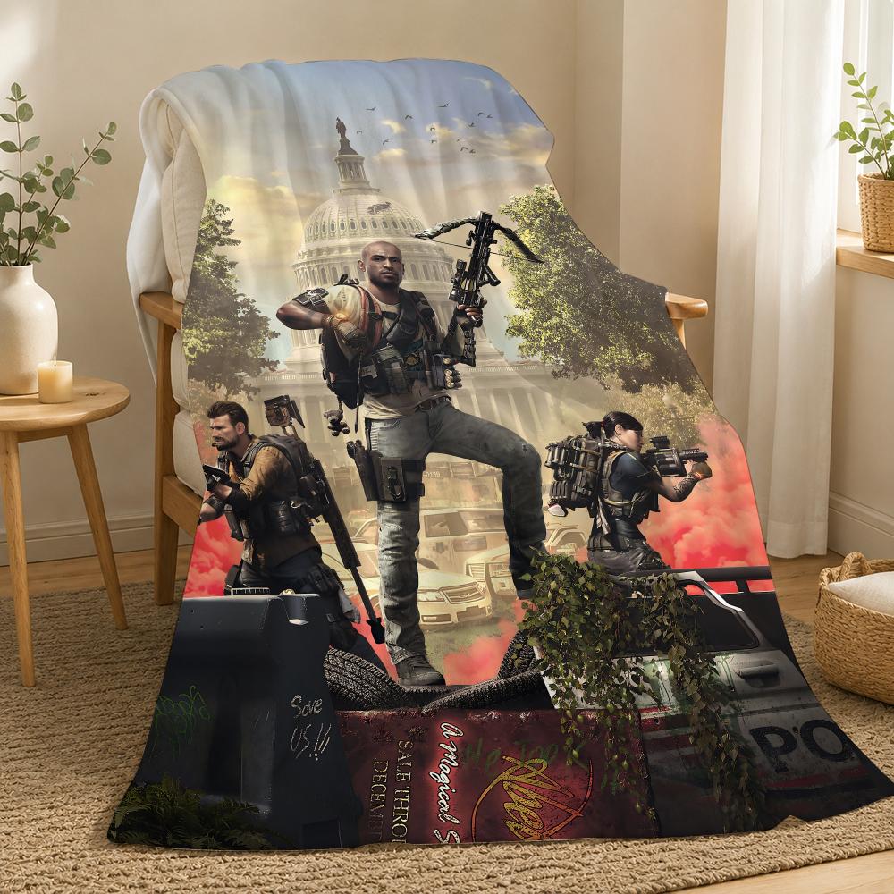 Tom Clancys The Division Game Throw 240g flannel blanket, suitable for sofas, beds, offices, exquisite gift blankets 75X95CM