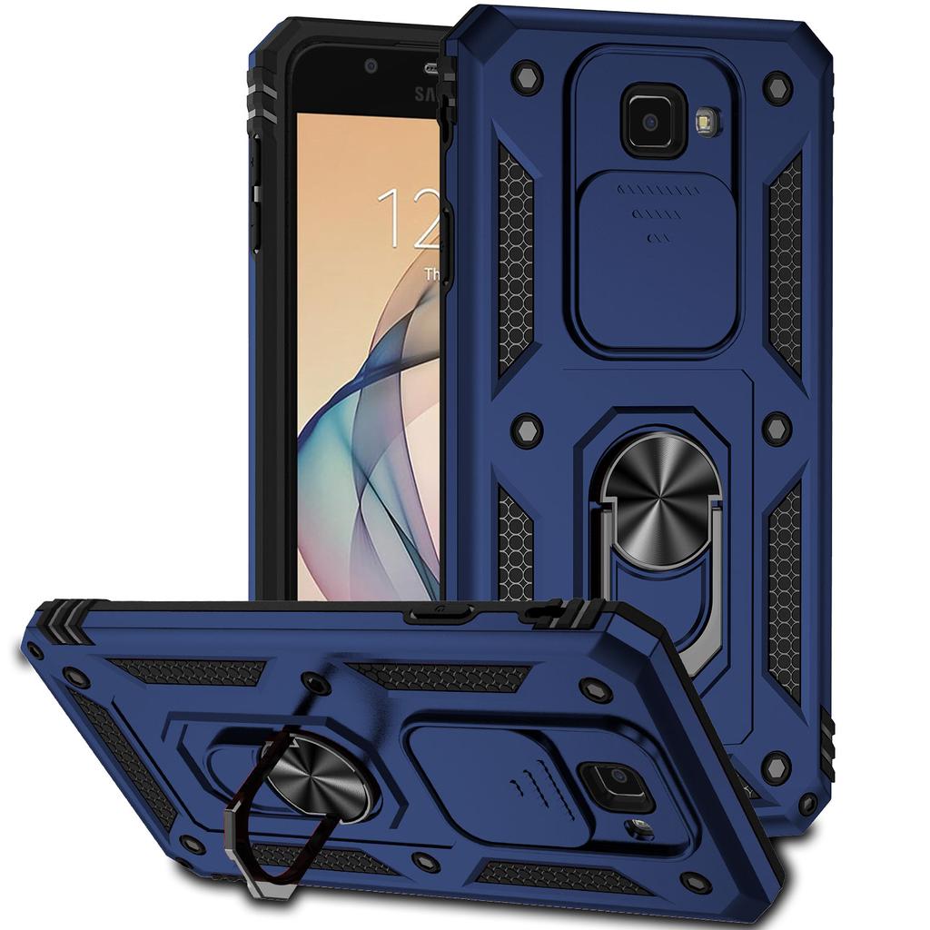 Military Grade Armor Shockproof Case For Samsung Galaxy J7 Prime Ring Holder Slide Window Camera Lens Protection Back Cover