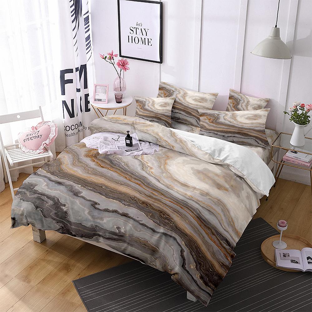 Marmor Bettbezug Set Queen Grün Gold Glitzer Bettwäsche Set Polyester Batik Fluid Magma Abstrakte Kunst Hipster Twin Bettdeckenbezug