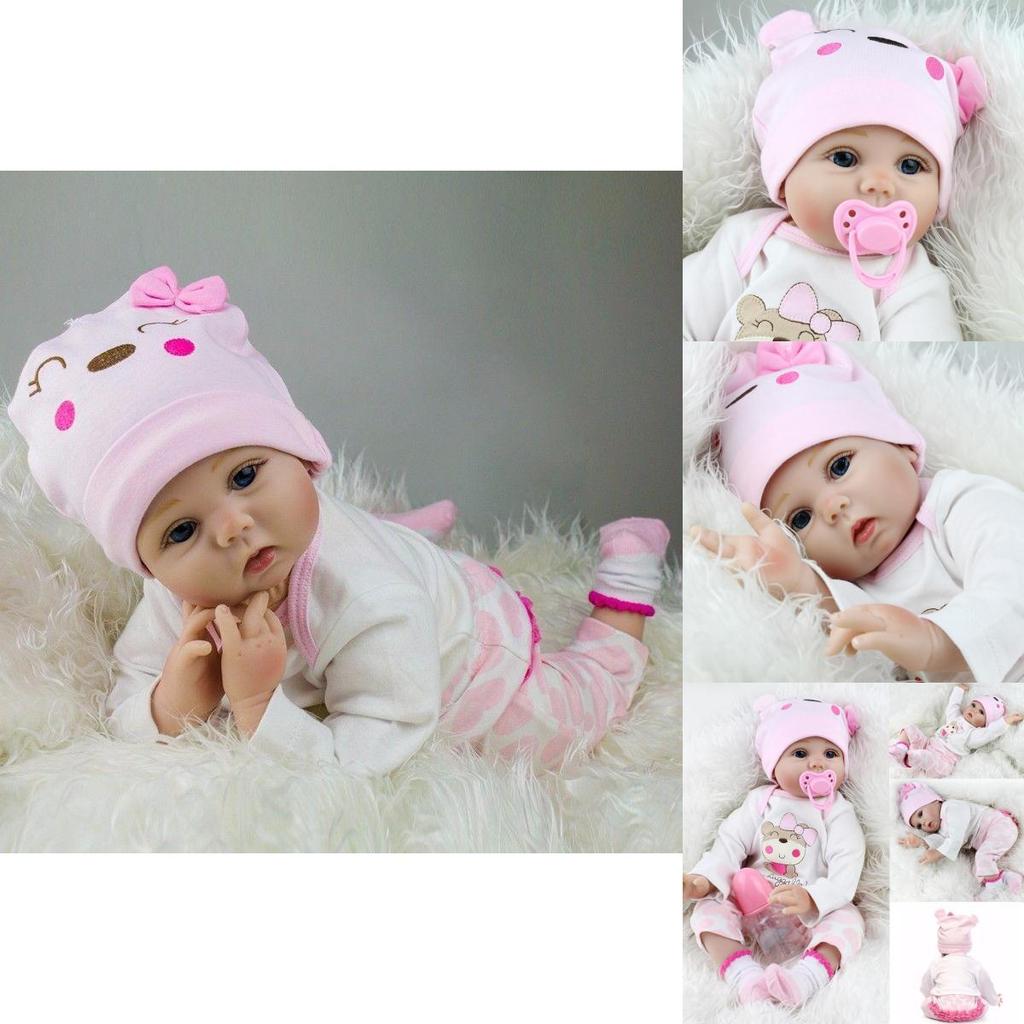 Exquisite 22" Reborn Baby Doll With Lifelike Soft Silicone Realistic Features For Xmas Gift