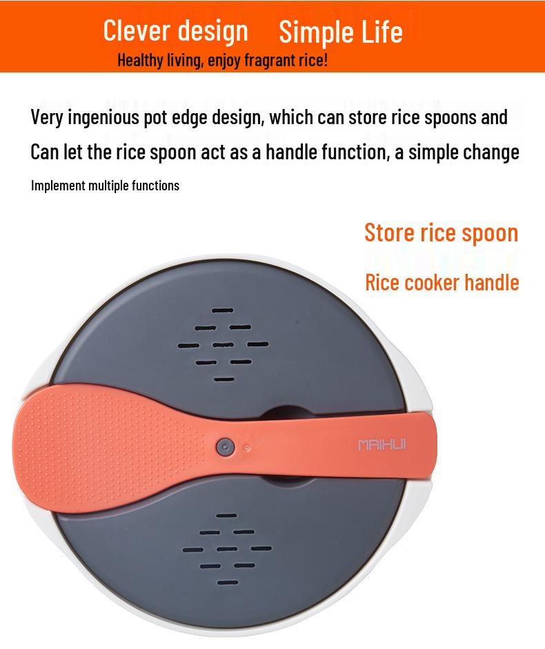 Portable Double-Layer Microwave with Lunch Spoon, Rice Steamer, Large Capacity Soup & Rice Cooker.