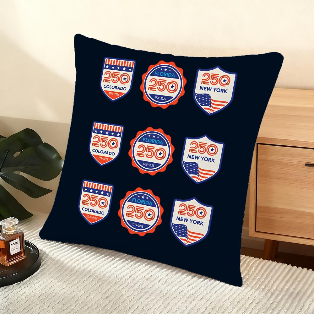 250Th Anniversary Of The Usa Cushion Cover Soft Short Plush Pillow Cover Smooth Cozy Texture Aesthetic Cushion Case Home Decor