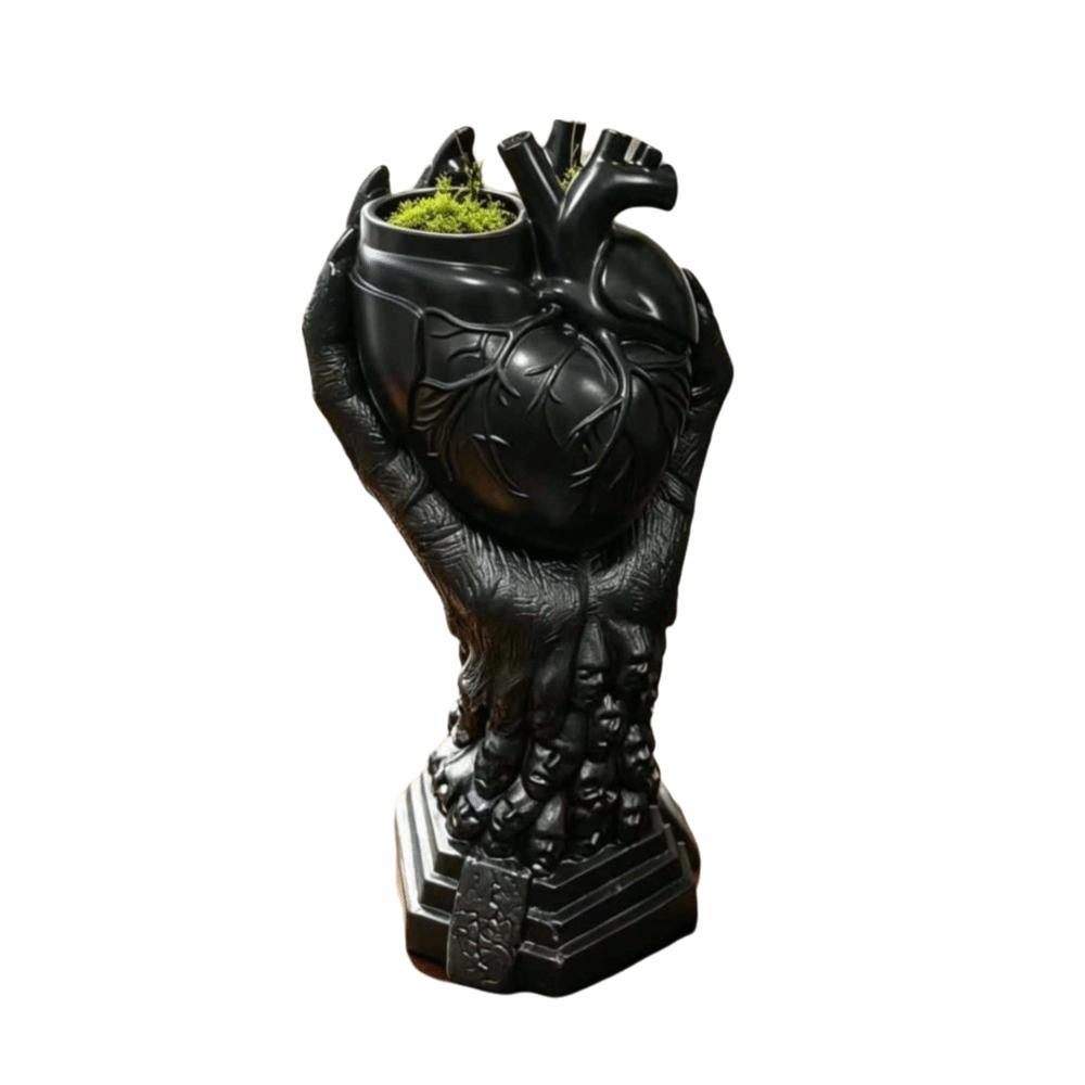 Gothic Style Resin Vase Heart-shaped Flower Pot Heart-shaped Vase Halloween Gift