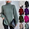 Fall Winter New Neck Warm Knit Sweater Long Sleeve Open Shoulder Soft Comfortable Women's Clothing