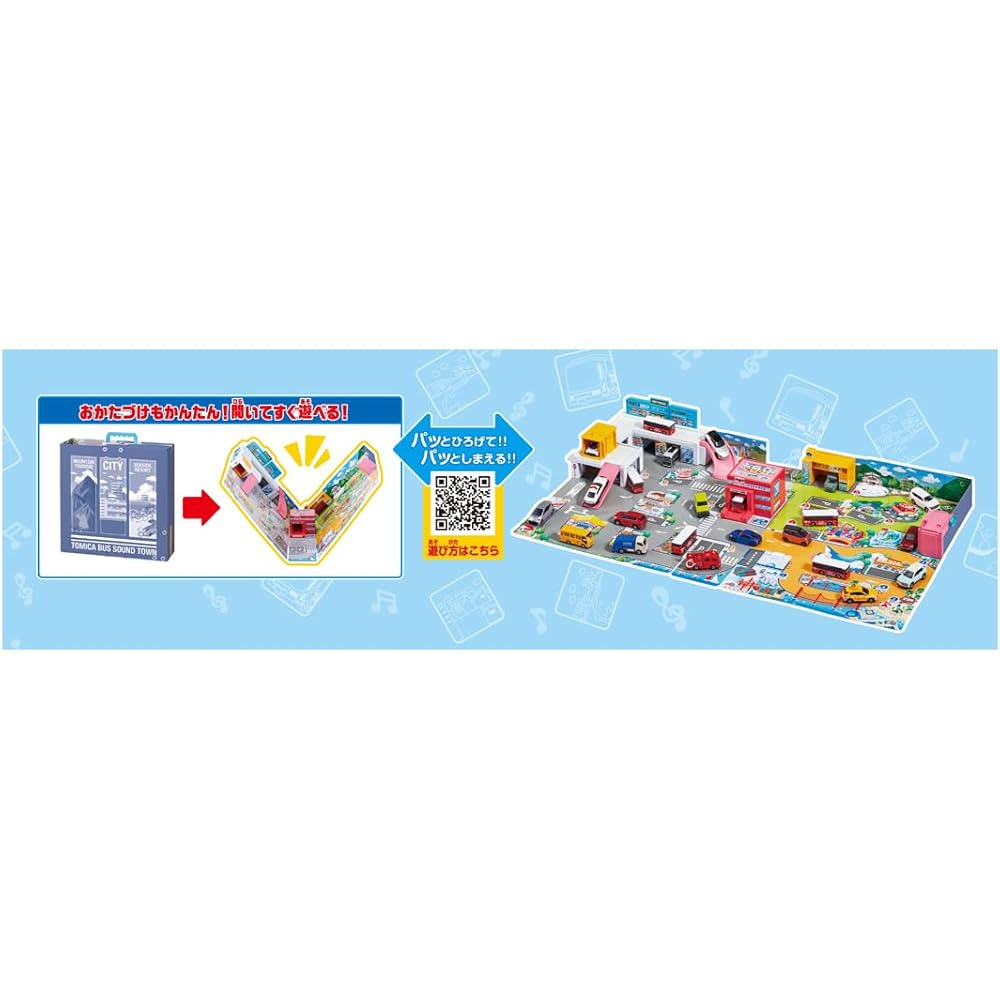 Tomica World Bus Talking Sound Town Playset with Interactive Features and Sound Effects