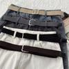 Internet Celebrity Woven Jeans Women's Men's Canvas Belt Women's Versatile Elastic Lazy Black Versatile Premium Belt