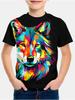 Summer Animal Wolf Pattern 3D Printe Children's Tops Boy's Round Neck Casual Short Sleeve Comfortable Kids Clothes T Shirt