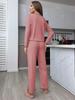 European and American Ribbed Knit Women's Pajama Set - Cardigan & Long Pants - Luxurious French Style Homewear for Autumn/Winter