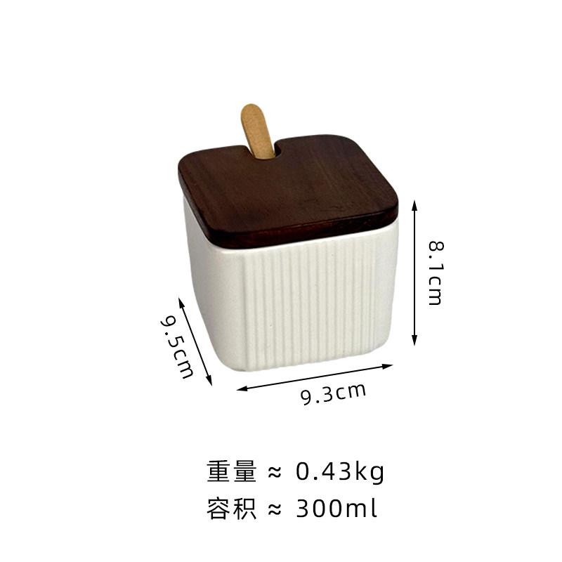 Square Ceramic Seasoning Jar Set Kitchen Salt Jar Seasoning Box Spice Container Spice Jars Condiment Bottle Storage Tank белый