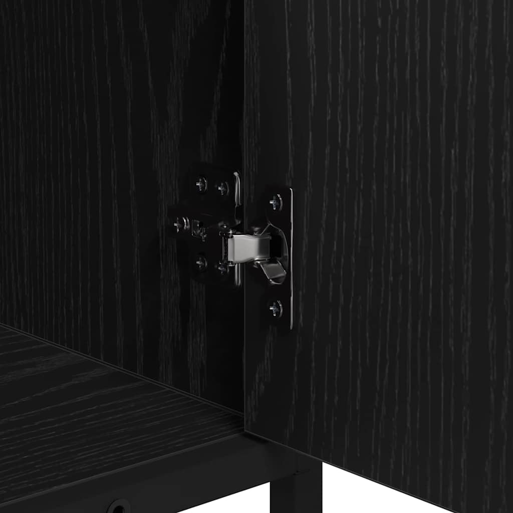 Bathroom Furniture Set 4 Pcs Black Oak Effect Particleboard