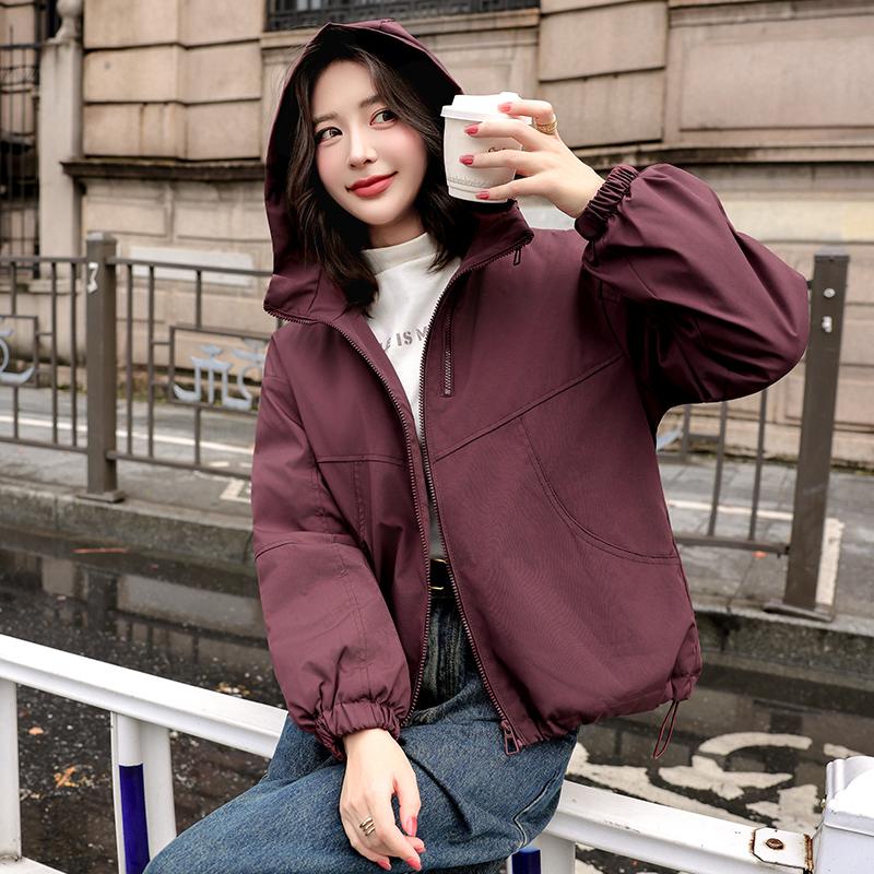 

Autumn Winter Thicken Warm Parka Women Casual Sweety Solid Color Big Pocket Loose Hooded Coat Jackets Outwear M темно-фиолетового