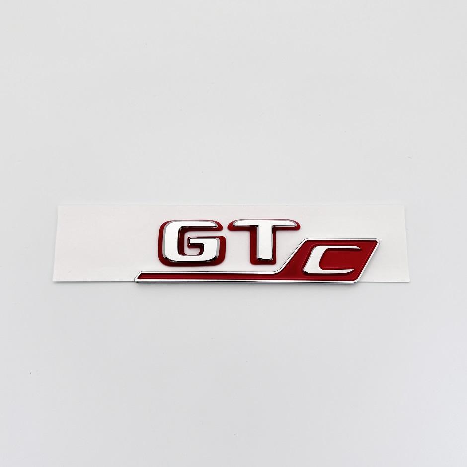 ABS 3D Chrome Silver Black Red Red Emblem Sticker Logo For C190 Series GT GTS GTC GTR Car Rear Trunk Badge Decal Accessories