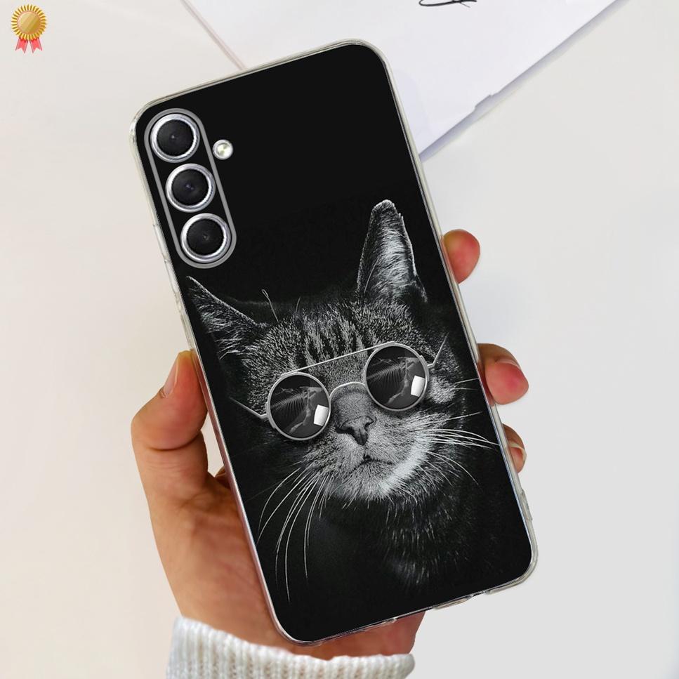 Case For Samsung F54 5G Back Cover Glitters Fashion Cat Wolf Soft Silicon Bumper For Samsung Galaxy F54 5G F546B Phone Case Capa