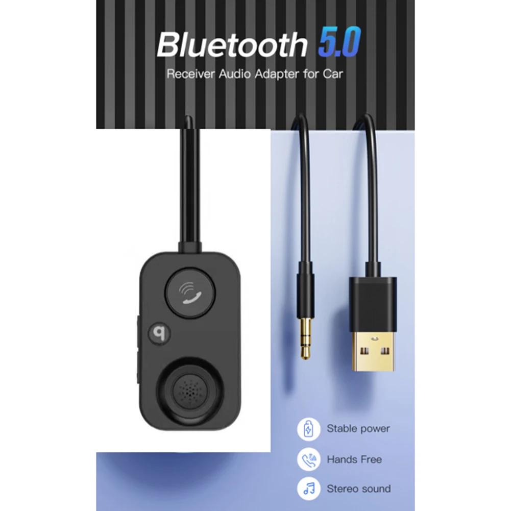 Car Bluetooth Receiver 5.1 AUX Audio 3.5mm Wireless Adapter for Hands-Free Car Amplifier Speaker Headphone Auto BT Transmitter