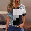 T-skjorte for kvinner T-skjorte med knapper med kortermet tunika Daily Weekend Fashion Basic V-hals vanlig topp