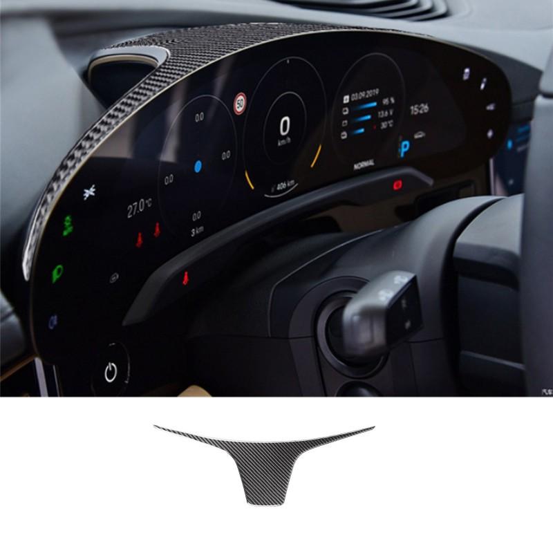 Black Car Interior Decoration Protection Carbon Fiber Sticker For Porsche Taycan 2019-2025 Auto Styling Accessories
