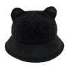 Ear Bear Winter Fisherman Hat Windproof  Warmth Plush Bucket Cap Outdoor Gift