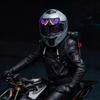 Lampada LED per Casco Forma Occhio di Diavolo Lampada per Atmosfera di Guida Sicurezza Guida Notturna