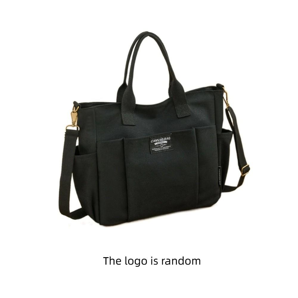 Portable Shopping Bag Casual Mommy Bag Solid Color Canvas Tote Bag  Outdoor