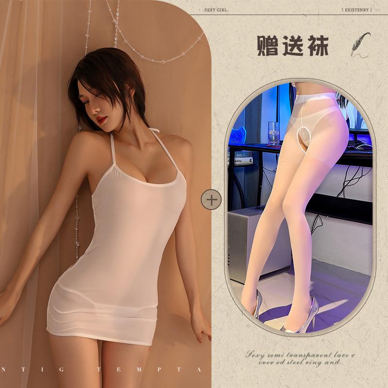Sexy Hollow Hip Skirt Women's Sex Suspender Nightdress Hot U-shaped Breasts Passion Free Sex Underwear