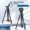 Tripé de Viagem para Celular Auto Tripé de Alumínio Alto 55” 140cm Suporte Com Placas Rápidas Montagem Cabeça Panorâmica Para Câmera Digital Canon Nikon Dslr Slr