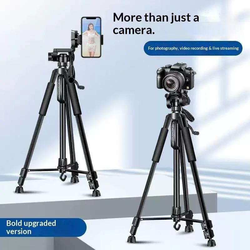 Tripé de Viagem para Celular Auto Tripé de Alumínio Alto 55” 140cm Suporte Com Placas Rápidas Montagem Cabeça Panorâmica Para Câmera Digital Canon Nikon Dslr Slr